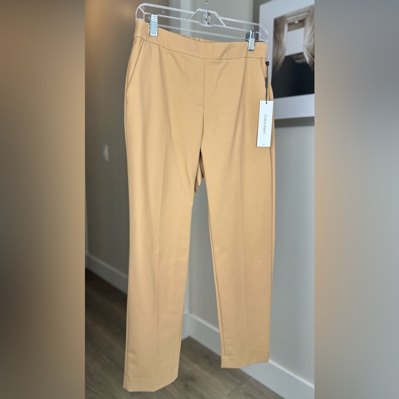 Calvin Klein pull on ankle suit pant, camel/tan, size 4 - Picture 5 of 5